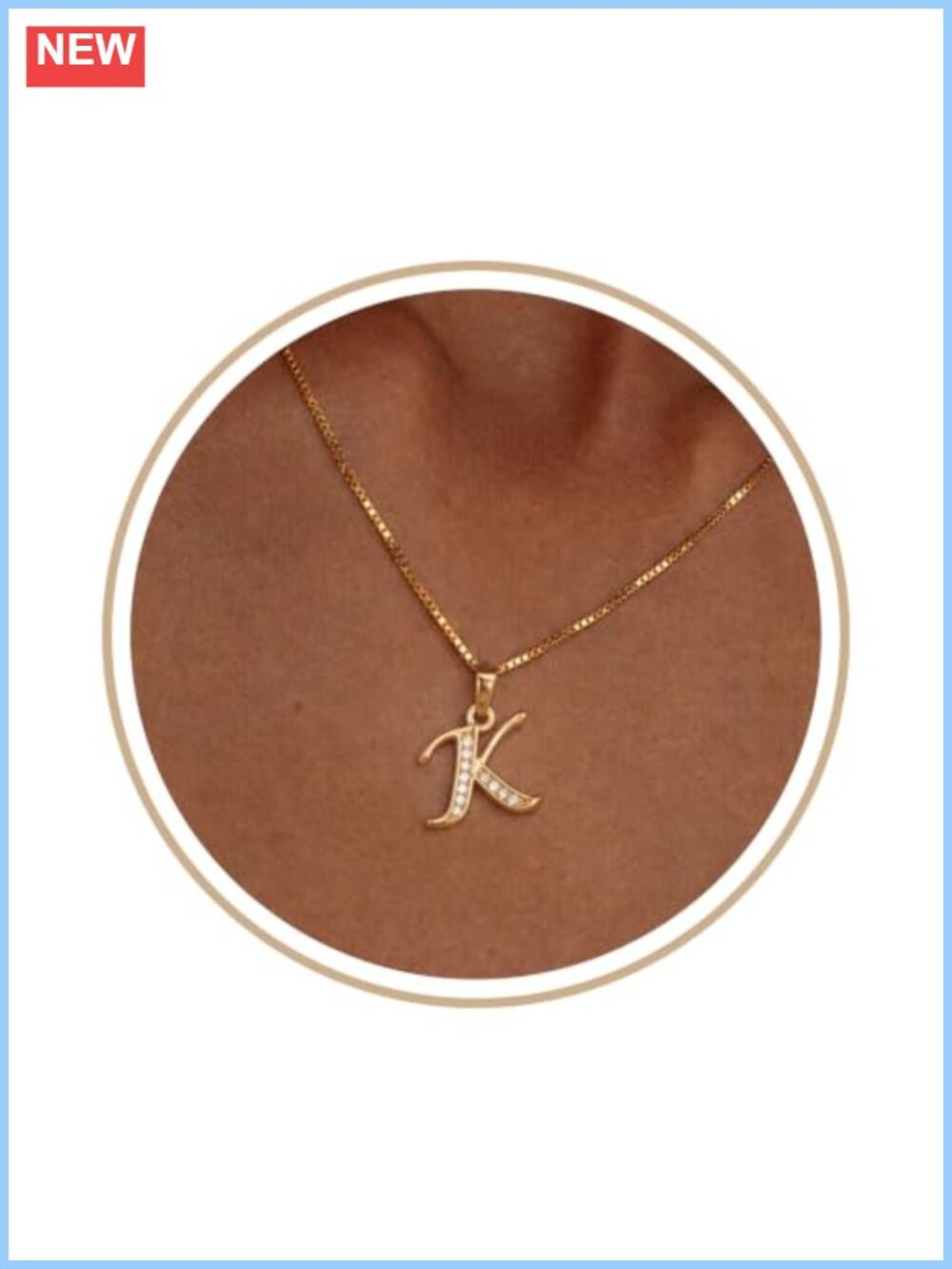 18K Gold Plated Initial Necklace Dainty Personalized Pendant